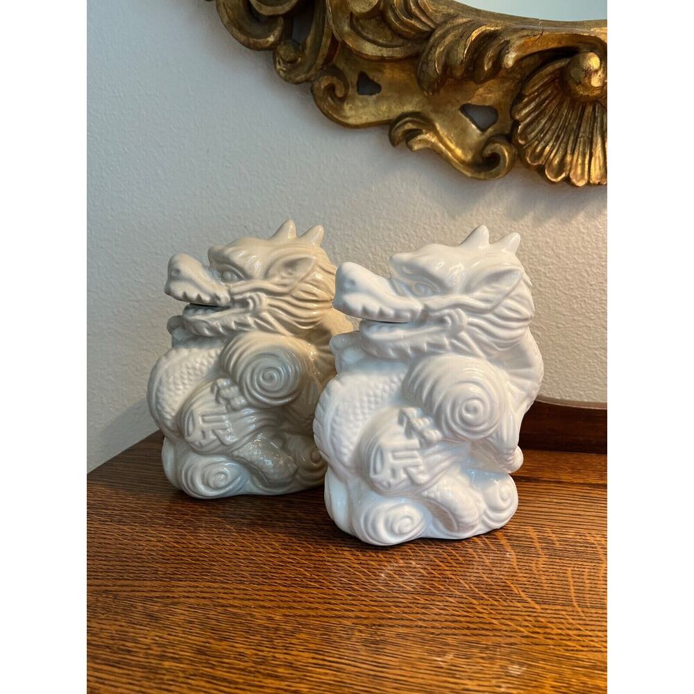 TWO Benihana of Tokyo Year of the Dragon Ceramic Collectible Dragon Figurines